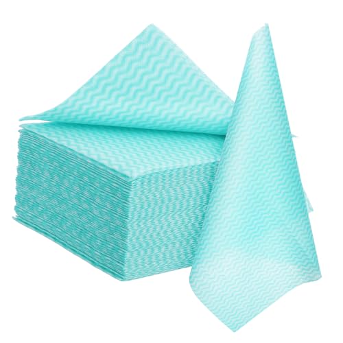 Garneck 50 Trapos De Limpieza De Rayas De Colores Trapos para Lavar Platos Toallas De Cocina Paños De Cocina para Limpiar Encimeras Trapos De Cocina Tela No Tejida Verde