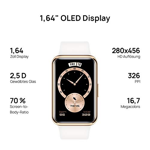 HUAWEI WATCH FIT elegante smartwatch, 1,64 inch AMOLED-scherm, persoonlijke coach, batterijduur van 10 dagen, GPS, 5 ATM… - Image 5