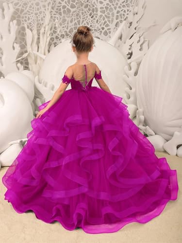 Pageant Dress for Girls - Off Shoulder Ruffle Flower Girl Dress for First Communion4