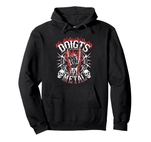 Photo de Doigts De Metal Cadeau Heavy Ultra Hardrock Vomit Humour Sweat à Capuche