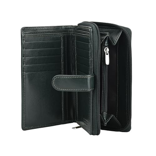 Image of URBAN FOREST Stella Aniline Green Leather Wallet for Women