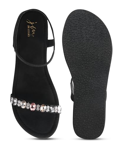 Image of JM LOOKS Glamorous Wedge Platform Sandals Adorned with Sparkling Jewels