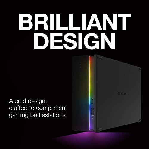 Seagate Disco rígido externo FireCuda Gaming Hub HDD de 16 TB – USB 3.2, iluminação LED RGB personal