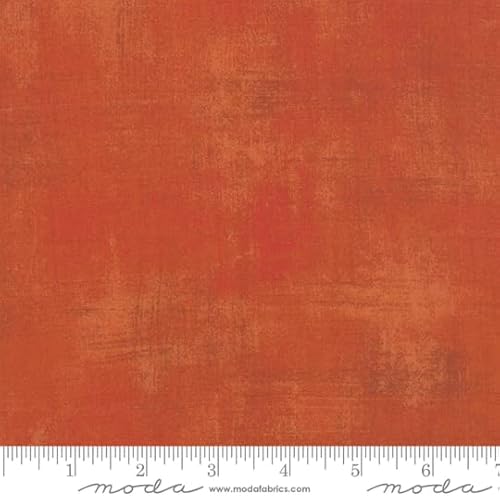 Pumpkin Orange Grunge Basics Blender Fabric by Moda - Premium 100% Cotton, Sold by the Yard