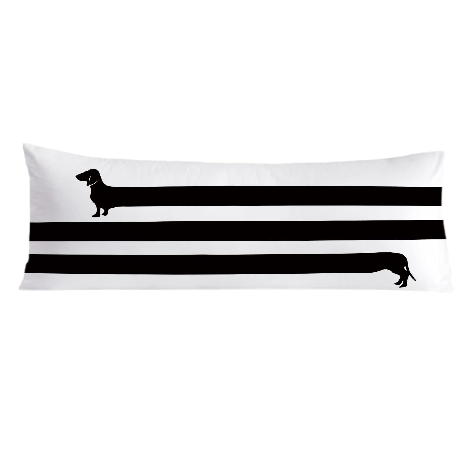 PIUD Funny Black Dachshund 20x54 Body Pillow Cover Gifts for Dachshund Lovers Weiner Dog Gifts Weiner Dog Decorative
