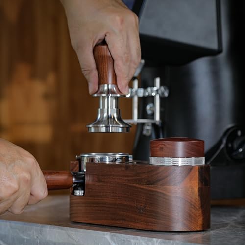 Image of 54mm Espresso Accessories Kit For Breville Bottomless Portafilter, Spring Loaded Tamper, Coffee Distributor & Wooden Tamping Station