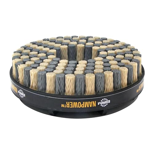 Image of Brush Research ADD12518320 Nampower Dot Type Abrasive Disc Brush, Combination Silicon Carbide /Ceramic Filament, 125mm Diameter, 18mm Bristle Length (Pack of 1)