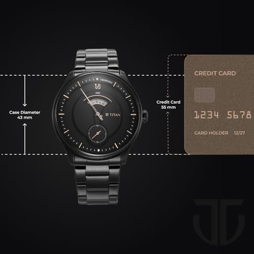 Image of Titan Quartet Quartz Analog Black Dial Black Stainless Steel Strap Watch for Men - NT1890NM01