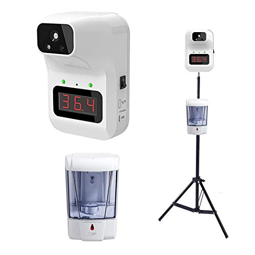 Wandmontierter Infrarot-Temperatur-Scanner, Stativ Und Hand Sanitizer-Spender, Berührungsloser Infrarot-Sensor Fieber Alarm-Temperaturmessgerät