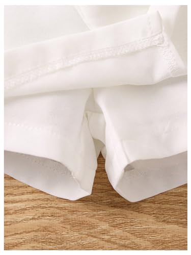 Image of BEAUDRM Girl's Elastic Waist Bow Front Trousers Split Straight Leg Cute Skort