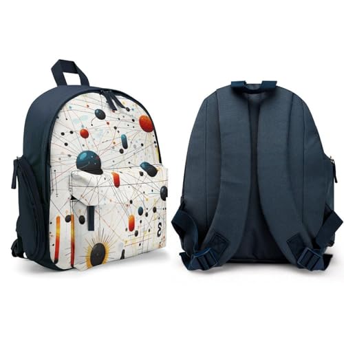 Physics Print Backpack Small Book Bag with Side Pocket, Lightweight Durable Backpack, Travel Rucksack, Blue-style4