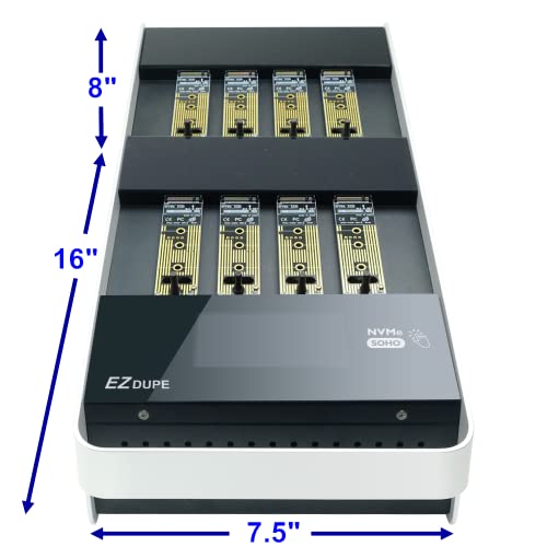 Image of EZ DUPE SOHO Touch M.2 NVMe MKII Duplicator - 1 to 7 Cloner & Wiper for M2 (PCIe NVMe) & M.2 SATA NGFF AHCI B-Key M-Key B+M Key (SOHO Series)