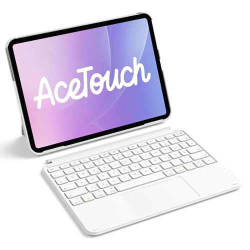 Inateck Hülle mit Tastatur Ultraleichte Tastatur für iPad 10/11 Generation A16 2025 11 Zoll iPad Air 11 M3/M2 (2025/2024) Air 5/4 Pro 11 4/3/2/1 Abnehmbar mit Touchpad QWERTZ AceTouch KB04122