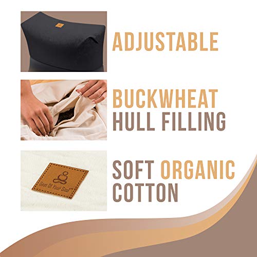 image for Seat Of Your Soul Zabuton Meditation Cushion - USA Buckwheat Hulls in 