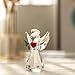 HDCRYSTALGIFTS 3.3inch Crystal Guardian Angel Figurine Art Glass Angel Ornaments Statues for Mom Women Home Table Paperweight Decoration Collectible,Clear
