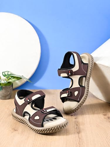 Image of Steprite Kids' Boy Sporty Strappy Sandal, Double Hook-and-Loop Straps, Cushioned Footbed, Open-Toe