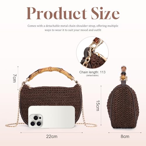 Bolso Clutch de Paja Pequeño para Mujer Verano miniatura 2