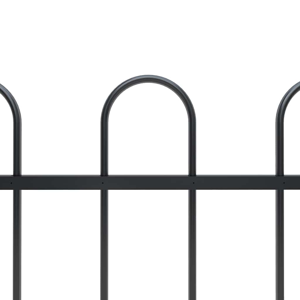 Gartenzaun aus pulverbeschichtetem Stahl, 3,4 Meter lang, 2 Zaunelemente, 3 Pfosten, modernes Bügel-Design, wetterfest und robust für Grundstück, Terrasse, Vorgarten, Sichtschutz