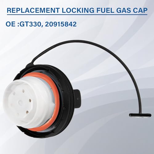 Image of Gas Cap Replacement for 2004-2011 Chevrolet Chevy Silverado Tahoe Suburban & GMC Sierra Yukon Acadia & Cadillac Escalade, Fuel Filler Cap with Tether and Gasket Replaces #GT330 20915842