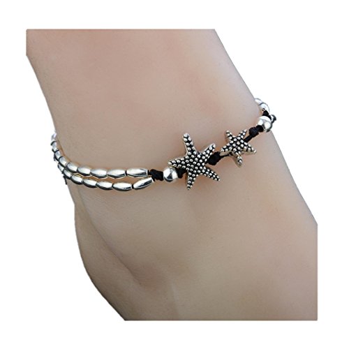 DZT1968 Women Girl 2017 Retro starfish runes Foot Bracelet Beach Ankle Jewelry (A)
