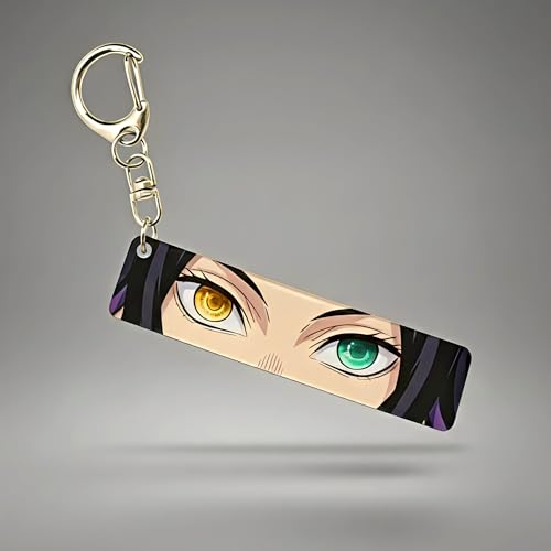Image of Dem-on Slayer Anime Acrylic Glowing Eyes Keychain | Luminous Eye Glow Key Ring | Premium Otaku Accessory for Bags, Bikes, Cars, Backpacks & Key Holder