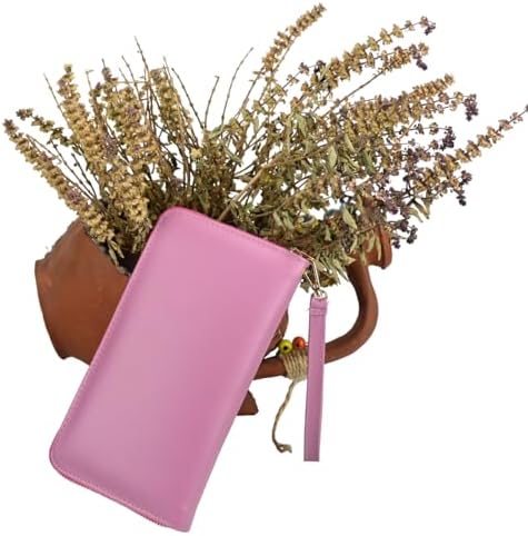 SİA ÇANTA Ollbag Sade Narin Doku Büyük Boy Kadın Pörtföy Cüzdan Geniş İç Tasarım Rahat Kullanım Telefon Gözlü Bileklikle Taşınabilir Cüzdan PEMBE BÜYÜK BOY - Görsel 6