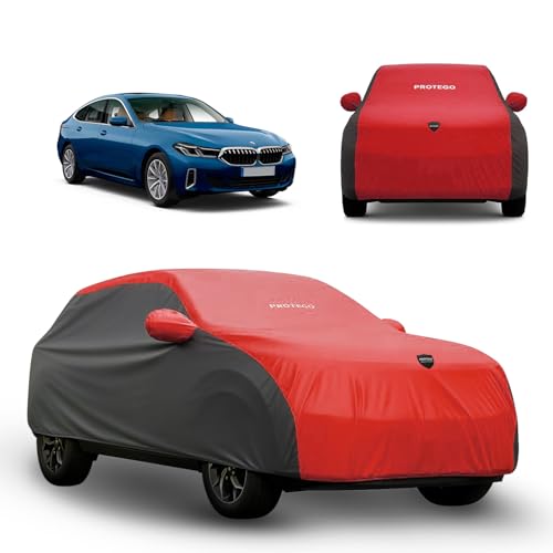 Image of PROTEGO Prime Series India's 1st Anti-Tear Car Cover for BMW 6 Series GT | Heavy-Duty, Custom Fit, All Weather Protection | 100% Waterproof, Windproof & Hail Resistant | 2-Year Warranty | Red + Black