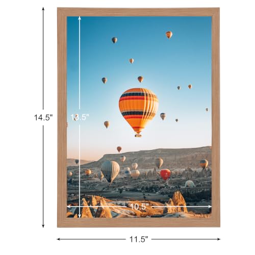 Image of JCJMY 11x14 Picture Frame Rustic Brown for Wall Hanging, Wall Mounting Horizontally or Vertically, 11 x 14 Wall Gallery Poster Photo Frame with Shatter Resistant Plexiglass, Rustic Brown