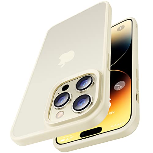 CASEKOO Matt Power für iPhone 14 Pro Hülle [TOP Militärschutz] Stoßfeste Kratzfeste Schutzhülle (Anti-Fingerabdruck) Dünne Griffige Mattierte Handyhülle iPhone 14 Pro Case Slim, Gold