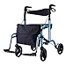 Walker Avec Siège, Vieux Chariot À Provisions À Quatre Roues En Aluminium Avec Siège Et Sac (Color : Blue)