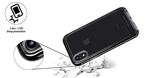 Coque iPhone XR Tech21 Evo Check pour éviter les bris d'écran gris noir