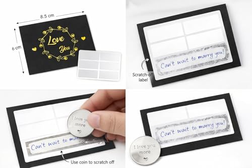 outerunner Scratch Off Message Card Set with Box – DIY Surprise Reveal Card, Write Your Own Message, Fun Personalized Gift for Couples, Birthdays, Anniversaries & Special Moments — view 2