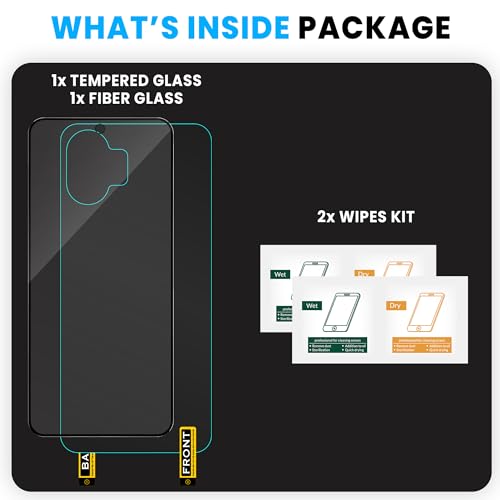 Image of FIRST MART Front Tempered Glass and Back Nano Membrane for Nothing Phone 2 with Installation Kit | Edge-to-Edge, Scratch Resistant, Case-Friendly | Black
