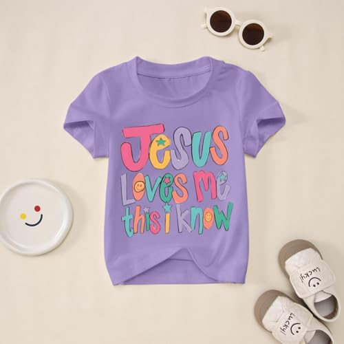 Image of BINTEHGS Jesus Shirts for Kids Christian Graphic Tees for Girls Religious God Tshirts Inspirational Bible Verse Cute T-Shirts