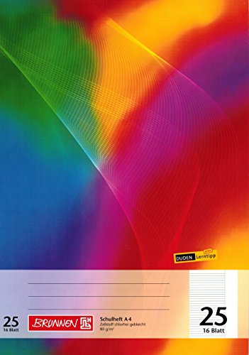 Schulheft / Schreibheft "BRUNNEN" 16 Blatt - Din A4 / Lineatur 25 (liniert mit Rand) Cover
