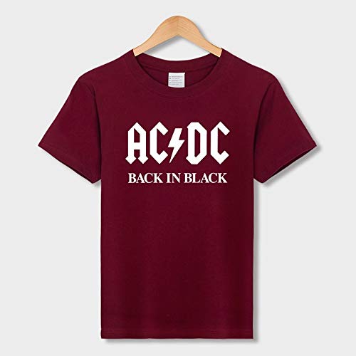 INSTO Camiseta Moda 3D Impresión Corto Manga Tee ACDC Rock Impreso Camiseta Unisexo Grande Tamaño Suelto / A6 / XXL