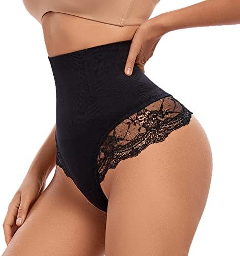 SURE YOU LIKE Thong Shapewear for Women Tummy Control Sexy Lace Underwear Seamless Body Shaper Panties