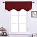 NICETOWN Window Valance Curtain for Kitchen - Home Fashion 52 inches x 18 inches Rod Pocket Valance Curtain Panel for Bedroom Christmas Decor/Living Room, Burgundy Red, Single Panel