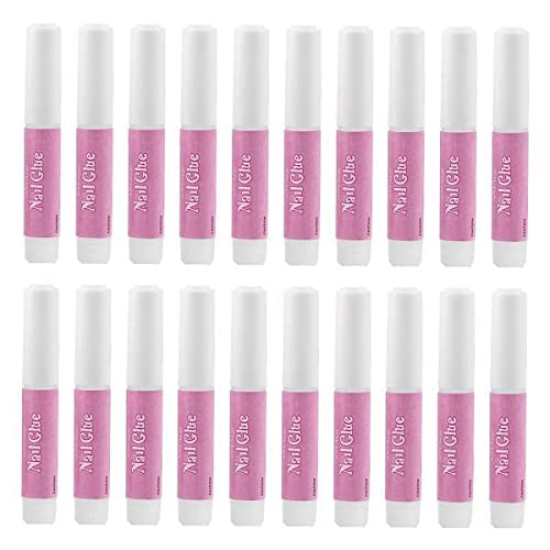 2X 20Packs Strong Adhesive Nail Glue Fast Dry | Perfect for French False Tips Manicure | & Long Lasting | Professional Acrylic Nail Glue | Suitable for Home & Salon Use