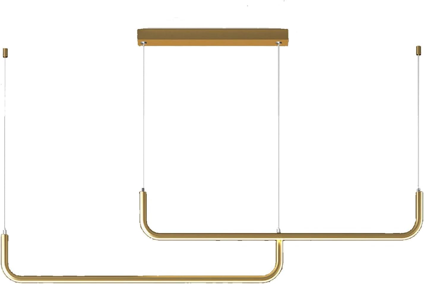 ASerZenith Modern Long Linear Chandelier Minimalist Strip Led Pendant Light Industrial Ceiling Light Fixture Compatible With Dining Table Kitchen Island Dining Room Bar Living Room