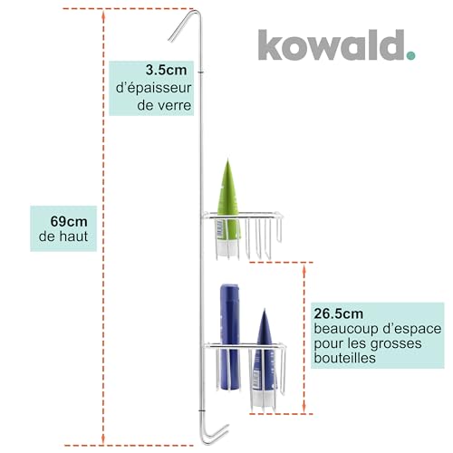 Étagère de douche suspendue kowald au design chromé géométrique moderne - 5