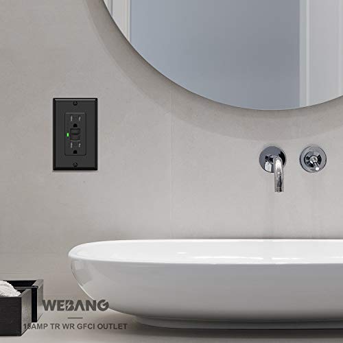 Prise GFCI Webang 15A avec affichage LED et plaque décorative