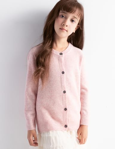 Girls 100% Merino Wool Cardigan Fall Winter First-Line Ready to Wear Crewneck Long Sleeve Seamless Sweater3