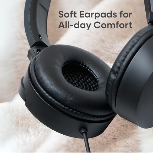 JVC HA-S33UC-B USB-C Wired On-Ear Headphones w/Mic, Comfortable All-Day Wear, Clear Calls, Rich Sound, Foldable & Lightweight, Tangle-Free Single-Sided Cable, Great for Gaming & Work from Home Black by JVC - Image 4