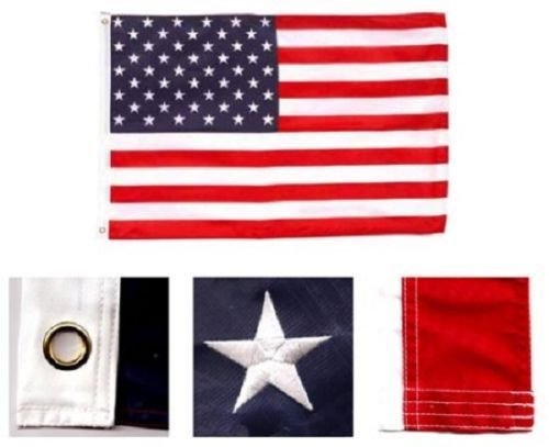 Moon Knives 4x6 FT USA Flag US American Stars 210D Sewn Stripes Embroidered Stars Deluxe - Party Decorations Supplies for Parades - Prime Outside, Garden, Men Cave Decor Flag
