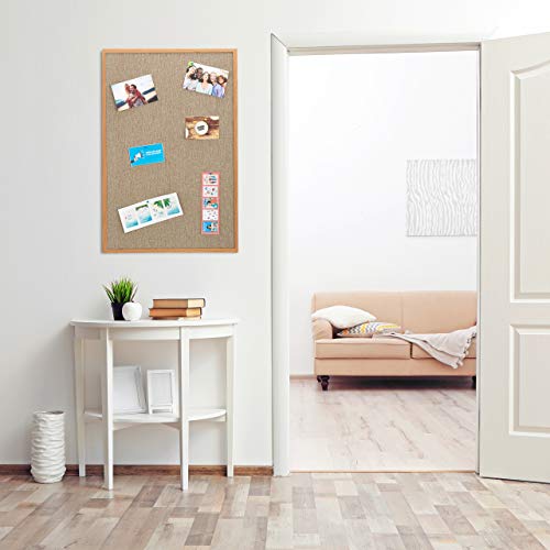 Relaxdays Bacheca in Lino, Cornice in Legno