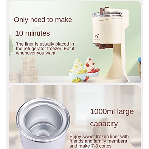 KUYT Eismaschine 1L, Softeismaschine für Zuhause Ice Cream Maker mit Leise Mischpaddel für Eiscreme Frozen Joghurt und… – Bild 4