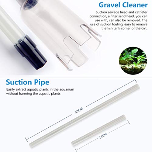Image of Electric Fish Tank Cleaner,Battery Powered Gravel Vacuum Siphon Fish Tank Pipe Cleaning Tool Suitable for Fish Tanks with Water Depth Below 62cm