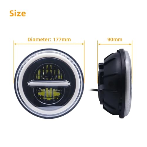 Phare LED de Moto Optique Avant de Qualité Supérieure 7" XV1600A - 2