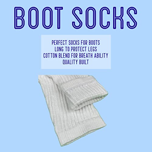 Mens White Tube Socks for Men - Mens Over the Calf Socks - Knee High Long Socks Size 13-174